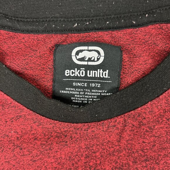 Ecko Unltd Men T-Shirt Large Maroon/white/black Logo Graphic - Picture 3 of 7